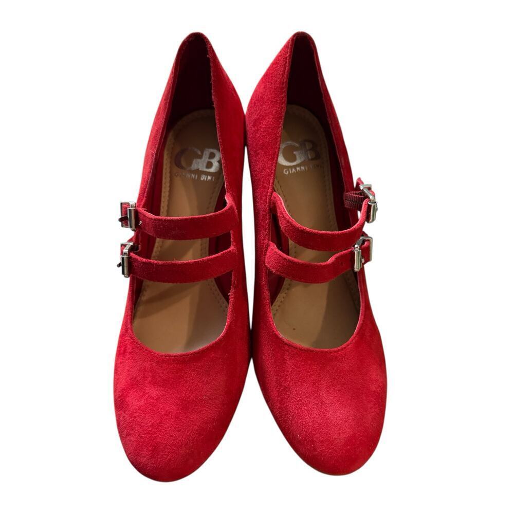 NEW- NWOT Gianni Bini Red Suede Mary Jane Heels Size 5.5